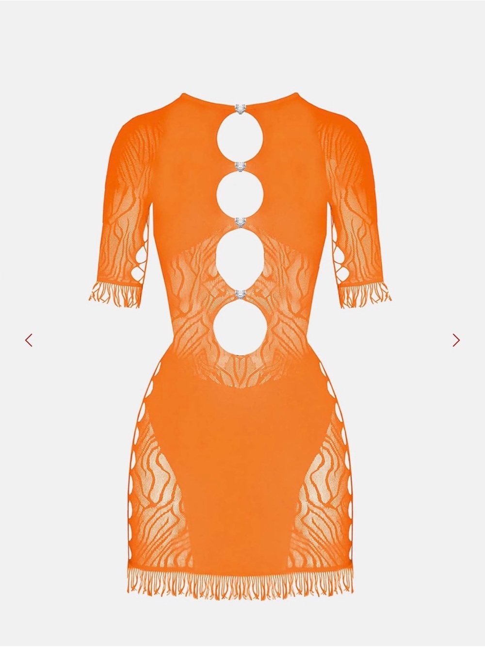 Poster Girl Authentic Tangerine Miranda Mini Dress Crystal Heart Rave OS